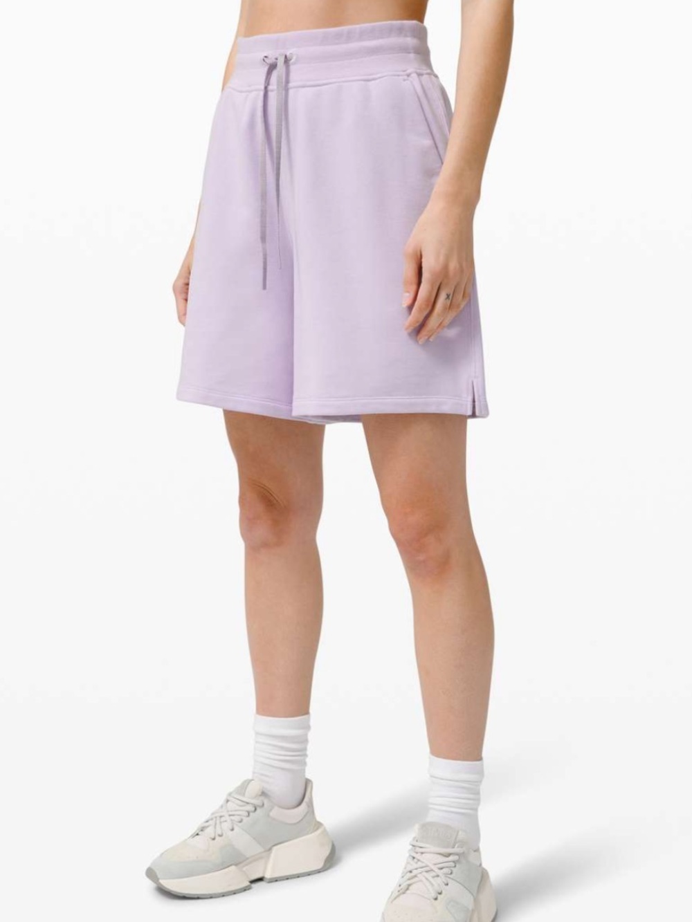 Lululemon Shorts Womens 4 All Yours High Rise Fleece Sweat Athletic Lavender B14